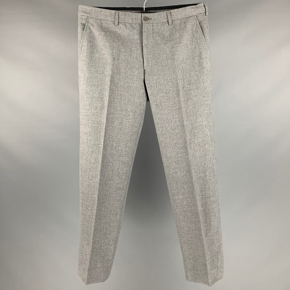 GIORGIO ARMANI Size 34 Grey Solid Wool Blend Zip Fly Dress Pants
